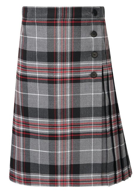 Kelso Tartan Skirt in Grey sizes 22", 24", 26", 28")