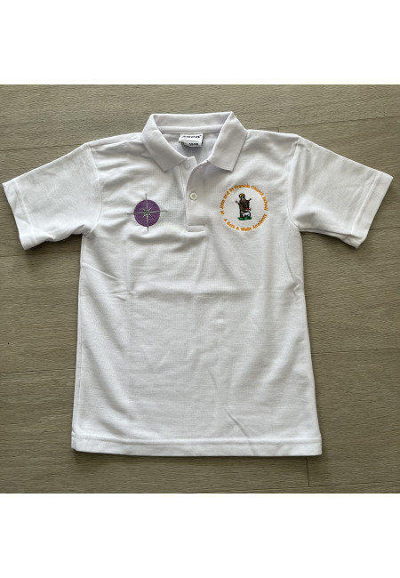 St John and St Francis Embroidered White Polo Shirt