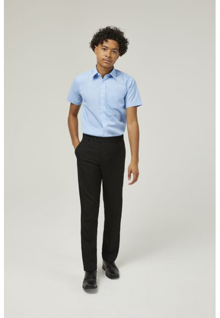 Boys Fitted Short sleeve shirts in Blue  (12.5"-14")  Best Seller