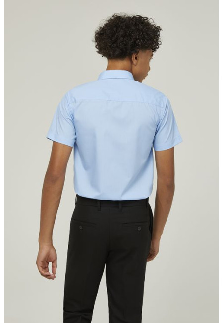 Boys Fitted Short sleeve shirts in Blue  (12.5"-14")  Best Seller