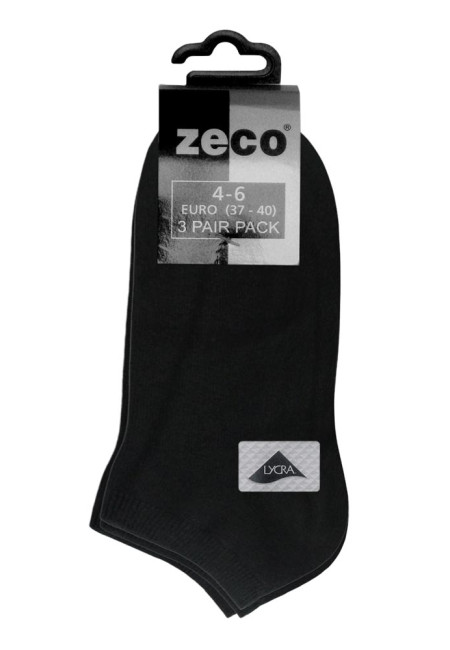 Black Trainer socks 3pk  4-6