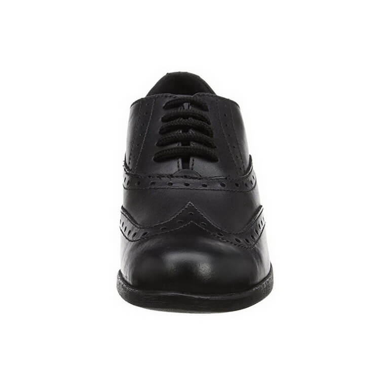 Bella Lace Up Brogue School Shoe - Black