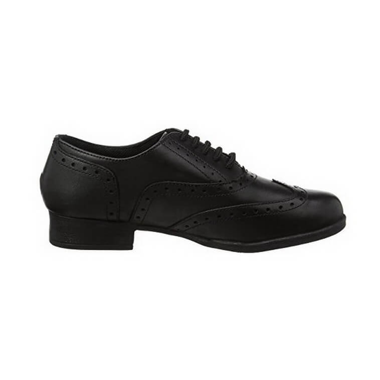 Bella Lace Up Brogue School Shoe - Black
