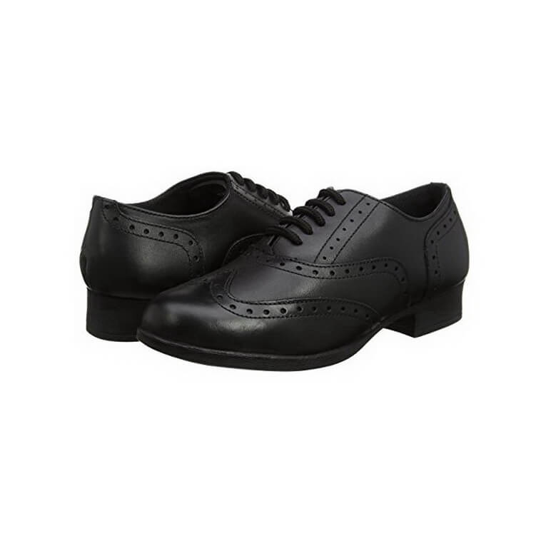 Bella Lace Up Brogue School Shoe - Black