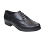 Bella Lace Up Brogue School Shoe - Black