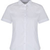 Plain White Fitted Short Sleeve Easy care Blouse 2pk