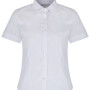 Plain White Fitted Short Sleeve Easy care Blouse 2pk