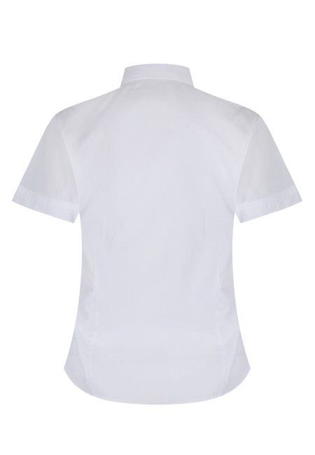 Plain White Fitted Short Sleeve Easy care Blouse 2pk  (28"-34")