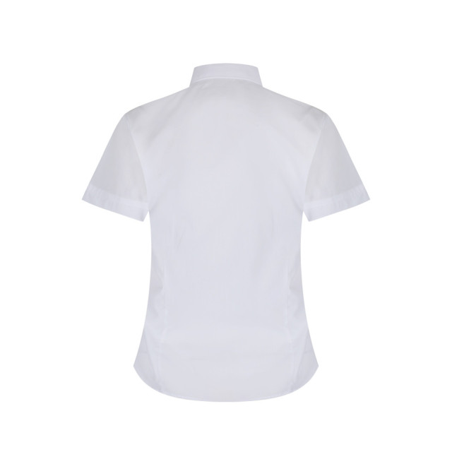 Plain White Fitted Short Sleeve Easy care Blouse 2pk