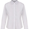 Plain White Fitted Long Sleeve Easy care Blouse 2pk
