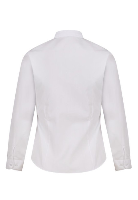 Plain White Fitted Long Sleeve Easy care Blouse 2pk  (28"-34")