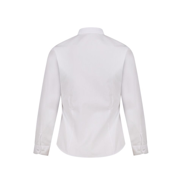 Plain White Fitted Long Sleeve Easy care Blouse 2pk