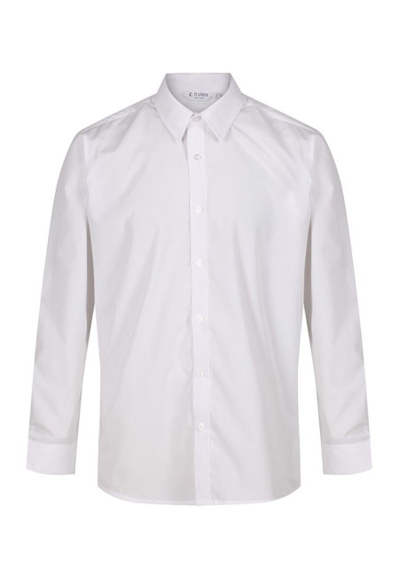 White Long Sleeve Fitted Easycare Shirts 2pk  11.5"-14"