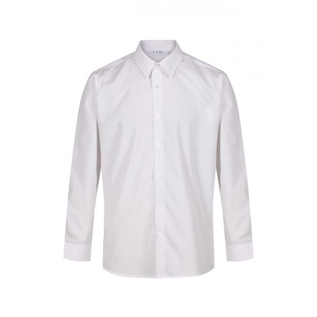 Plain White Slim Fit Long Sleeve Easy Care Shirts (collar 14.5"-17.5")  