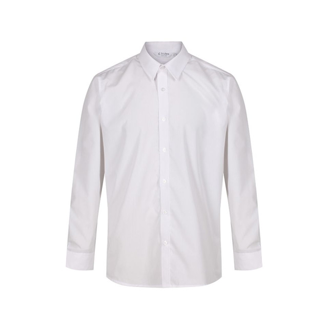 Plain White Slim Fit Long Sleeve Easy Care Shirts