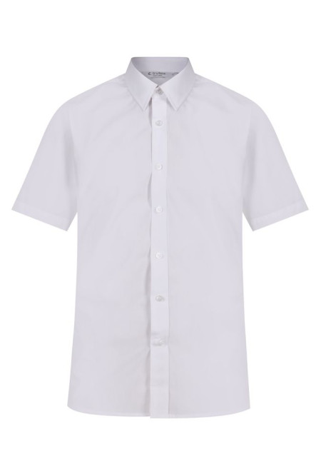 Plain White Slim Fit Short Sleeve Easycare Shirts ( 2pk)   (13"-14")