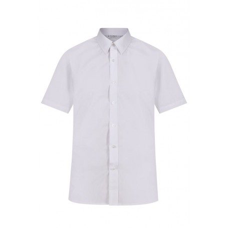 Plain White Slim Fit Short Sleeve Easycare Shirts 2pk  (collar 14.5"-17.5")   