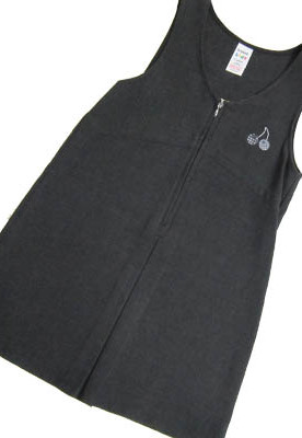 Girls Grey Cherry Pinafore