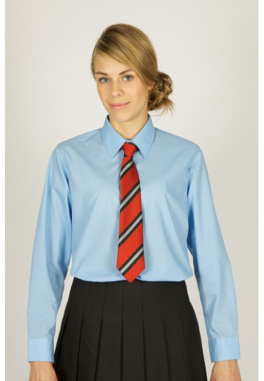 Blue Long Sleeve Easycare Blouses 2pk  Vat