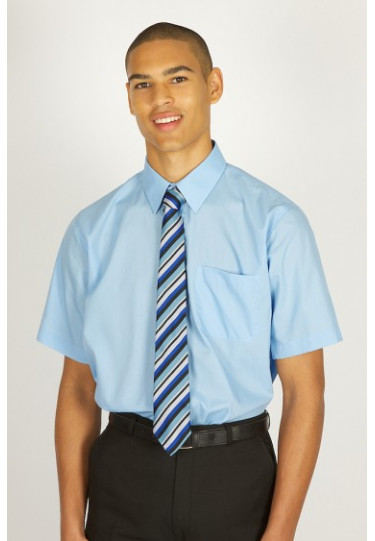 Blue Short Sleeve Easycare Shirts 2pk  11.5"-14"