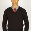 Black V-neck 100% Cotton Jumper (non vat)