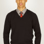 Black V-neck 100% Cotton Jumper (non vat)