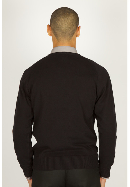 Black V-neck 100% Cotton Jumper (non vat)