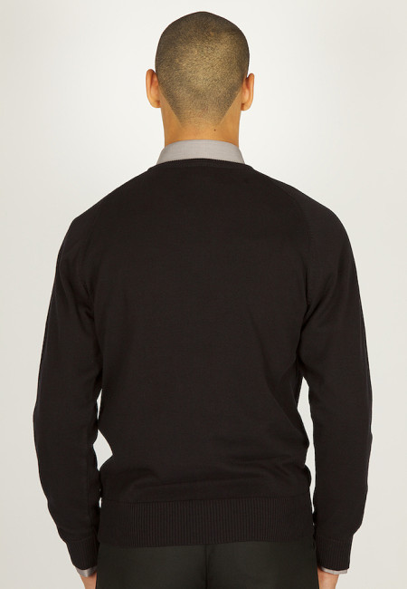 Black V-neck 100% Cotton Jumper (non vat)