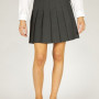Girls Grey Stitch Down pleat Skirt