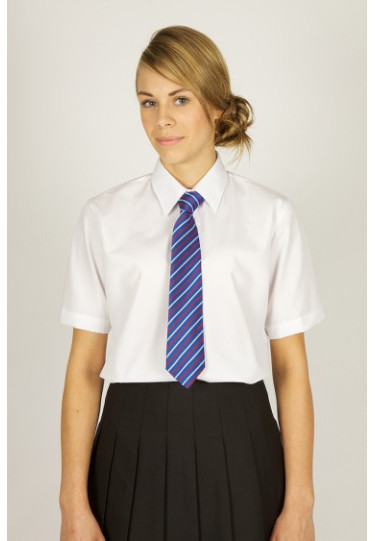 Plain White Short Sleeve Easy Care Blouse 2pk  (28"-34")