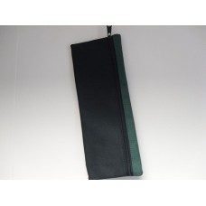Large Rectangular Pencil Case( black with  green trim)