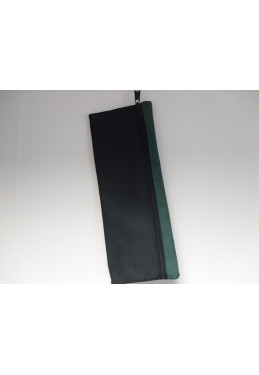 Large Rectangular Pencil Case( black with  green trim)