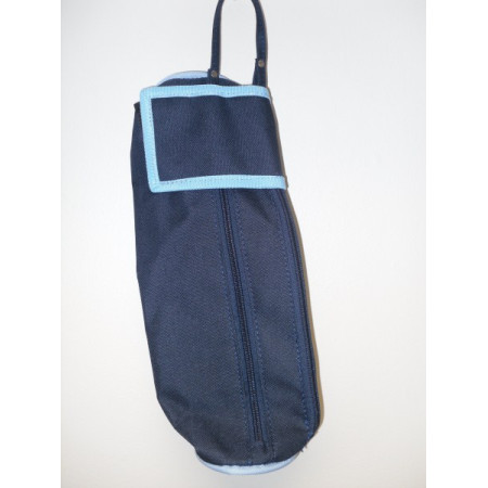 Large Rounded Pencil Case (navy blue and sky  blue)