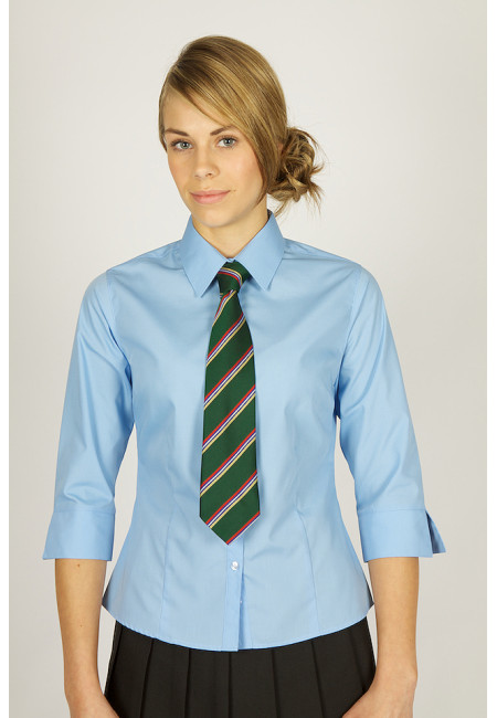 Girls 2pk Blue 3/4 Sleeve fitted Non Iron Blouse (36"-42")