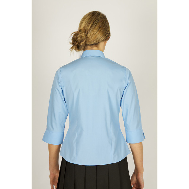 Girls 2pk Blue 3/4 Sleeve fitted Non Iron Blouse