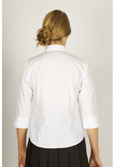 Girls 2pk White 3/4 Sleeve fitted Non Iron Blouse  (28"-34")