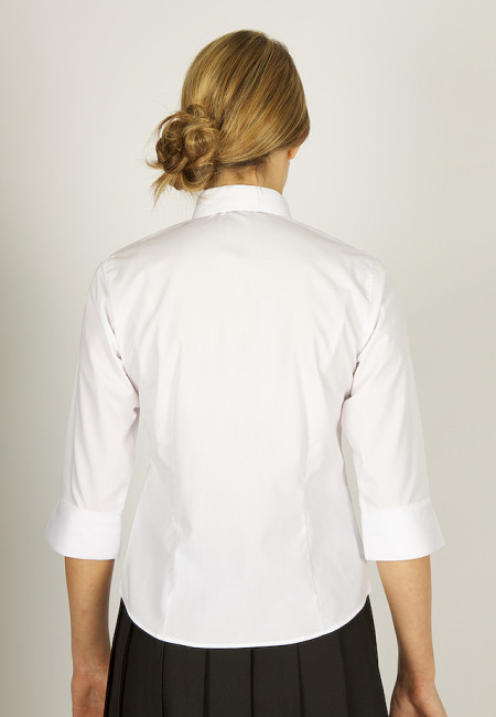 Girls 2pk White 3/4 Sleeve fitted Non Iron Blouse  (36"-42")