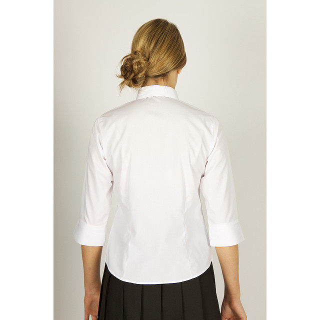Girls 2pk White 3/4 Sleeve fitted Non Iron Blouse  (28"-34")