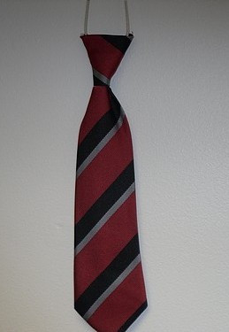 Eastover Elastic Tie (Red with Grey and Black Stripe)