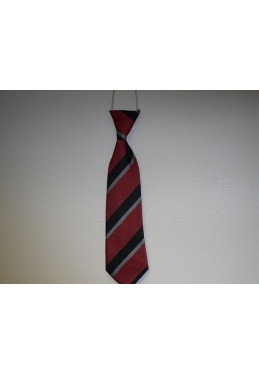 Eastover Elastic Tie (Red with Grey and Black Stripe)