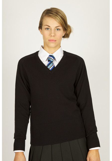 Ladies Black fitted 100% cotton jumper Non Vat