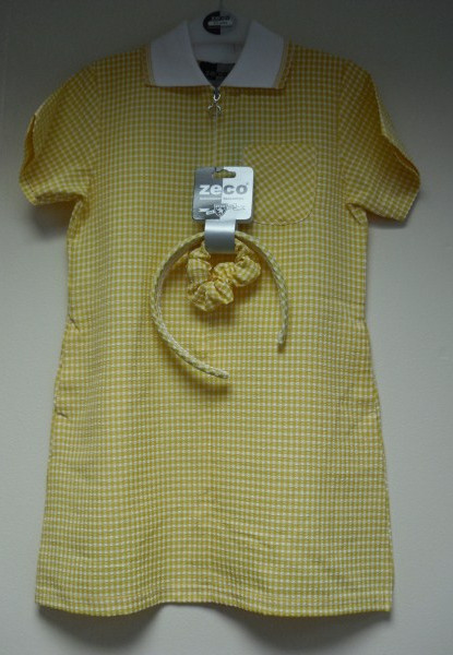 Yellow A-Line Gingham Dress