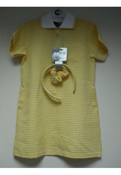 Yellow A-Line Gingham Dress