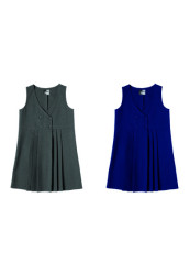 Girls Zeco Navy Four Button Pinafore