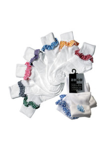 Yellow Frilly  Gingham socks